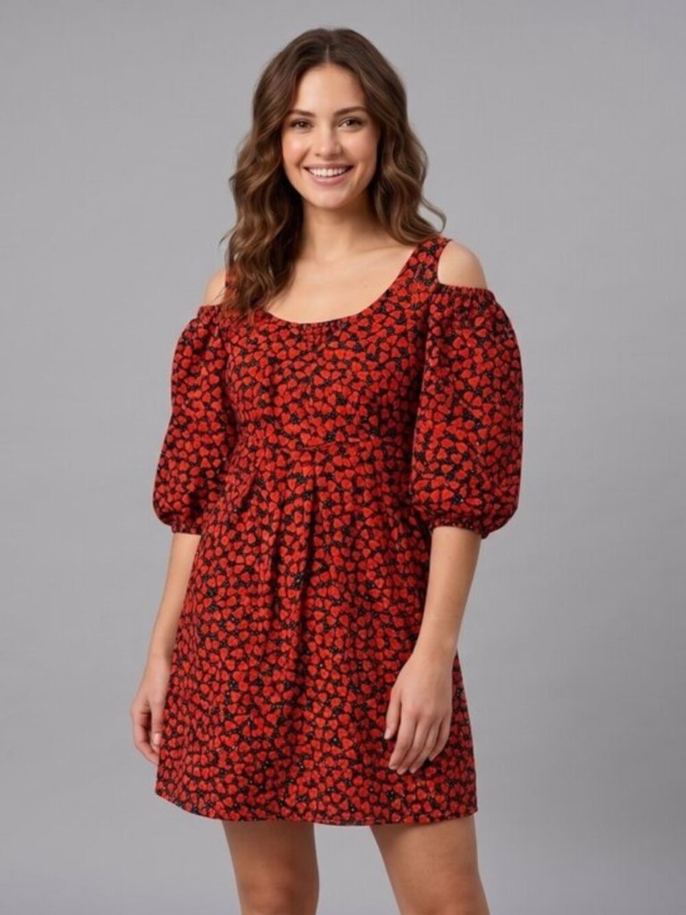 Alice Through The Looking Glass Colleen Atwood Red Heart Cold Shoulder Dress S